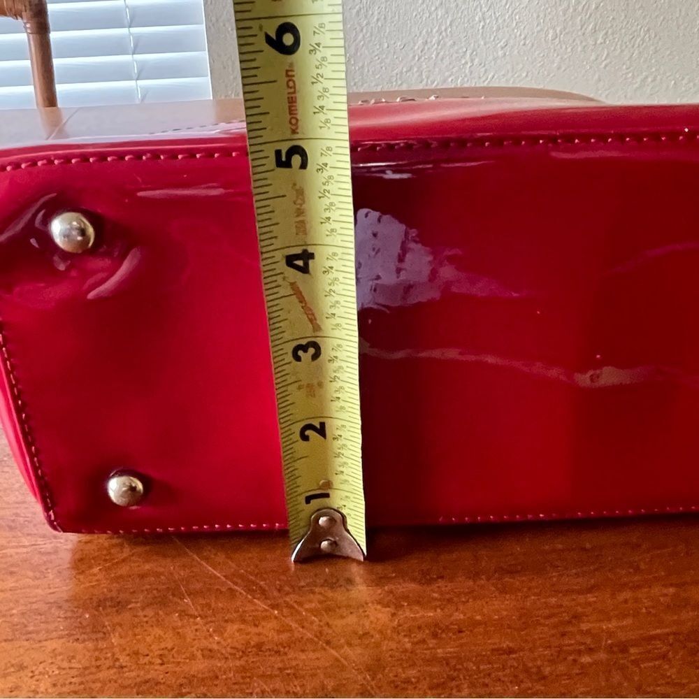 Question Mark ? Handbag Red With Studded Rhinestone Detail Quilted Stitching - Picture 10 of 16